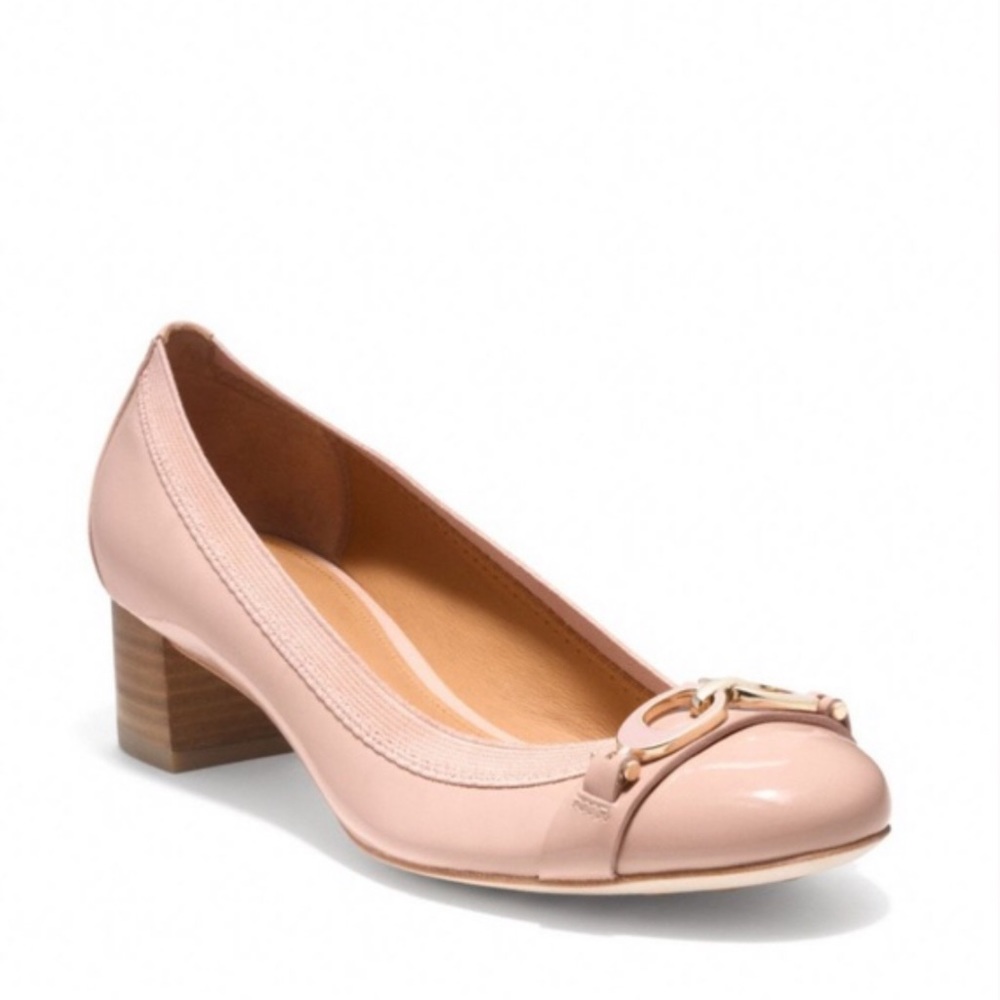 COACH Tandy Patent Leather Block Heel